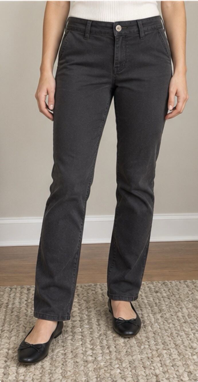 American Eagle Chino Pants Womens 6 Short Black Stretch Casual